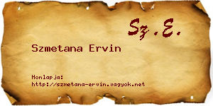 Szmetana Ervin névjegykártya