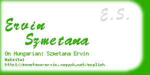 ervin szmetana business card